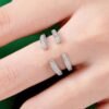 Pure 925 Sterling Silver Lab Created Moissanite Open Ring Enhancers Wrap Wrap for Wedding Ring for Women 14k White Gold Plated